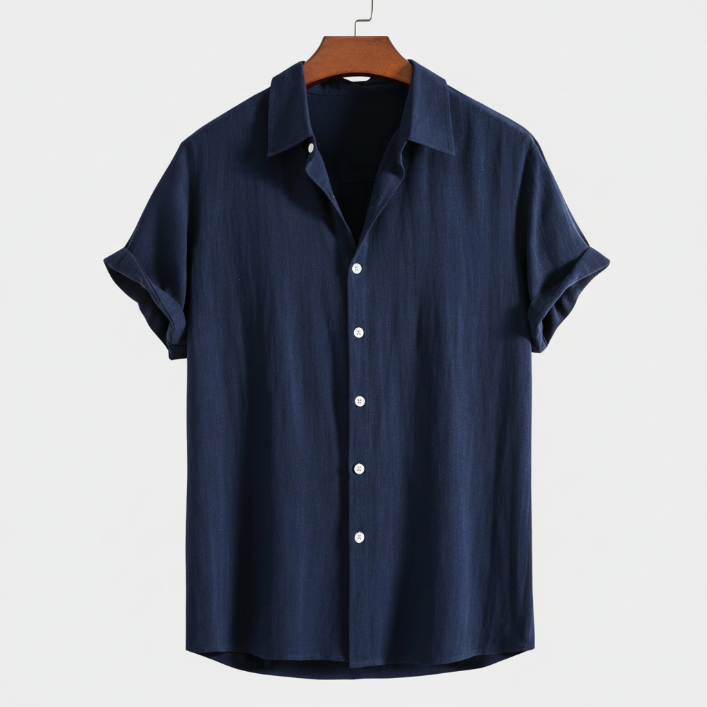 Rayon Linen Blend Button Up Shirt