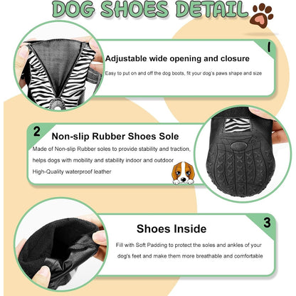 4 Pieces Of Winter Snow Hiking Dog Boots