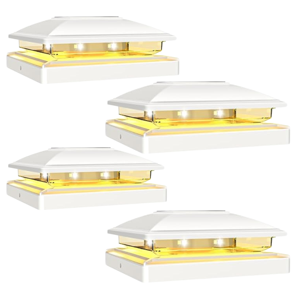 Solar Powered Post Cap Lights For Outdoor Deck And Fence