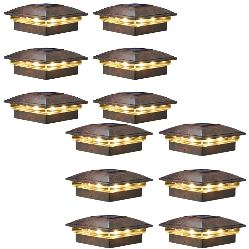 Solar Powered Post Cap Lights For Outdoor Deck And Fence