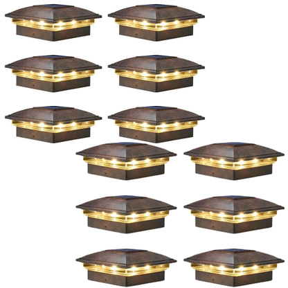 Solar Powered Post Cap Lights For Outdoor Deck And Fence