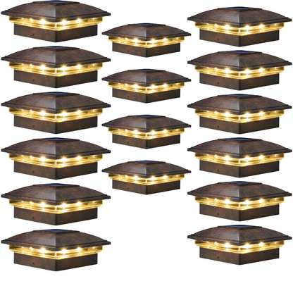 Solar Powered Post Cap Lights For Outdoor Deck And Fence