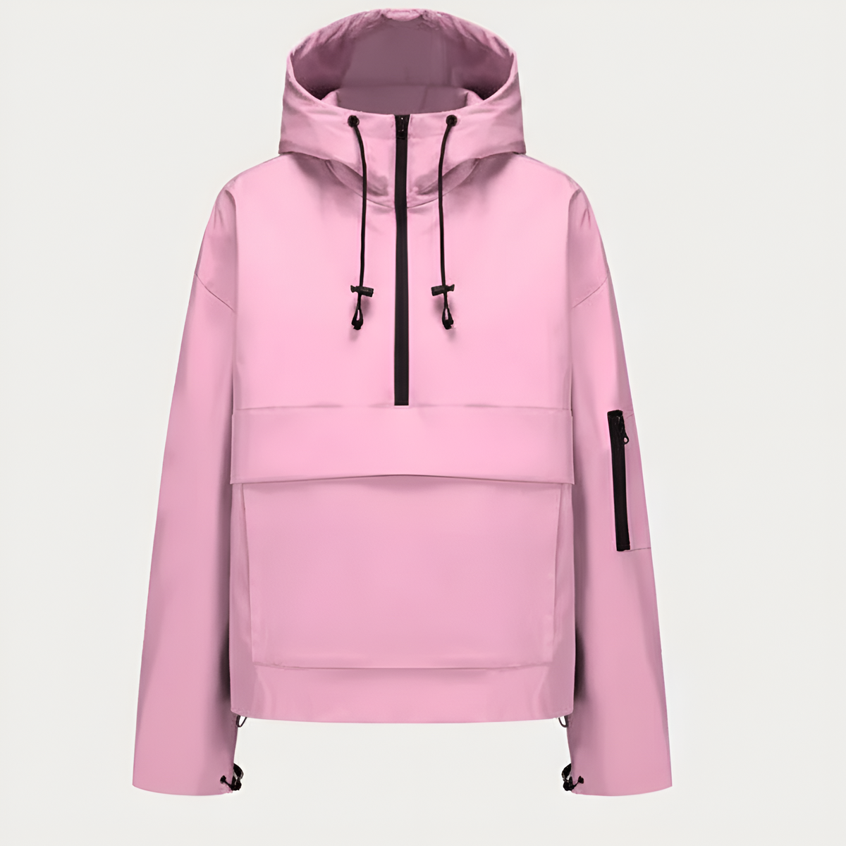 Hooded Half Zip Leopard Print Pullover Hoodie