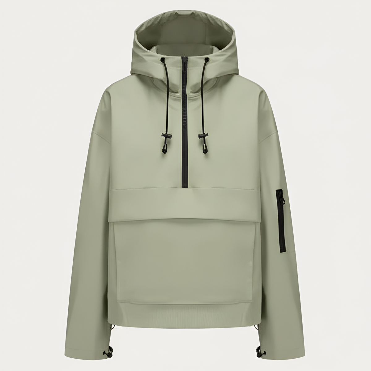 Hooded Half Zip Leopard Print Pullover Hoodie