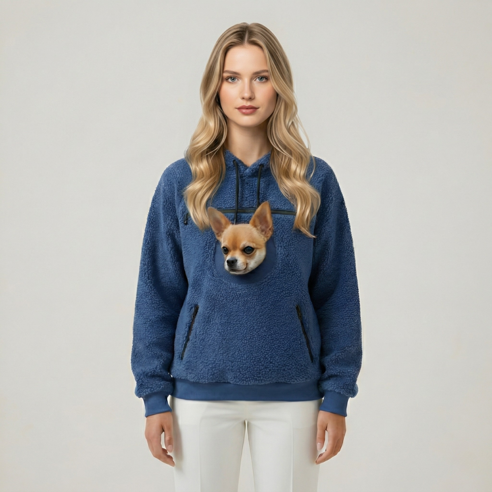 Kangaroo Style Pet Carrying Hoodie With Front Pocket