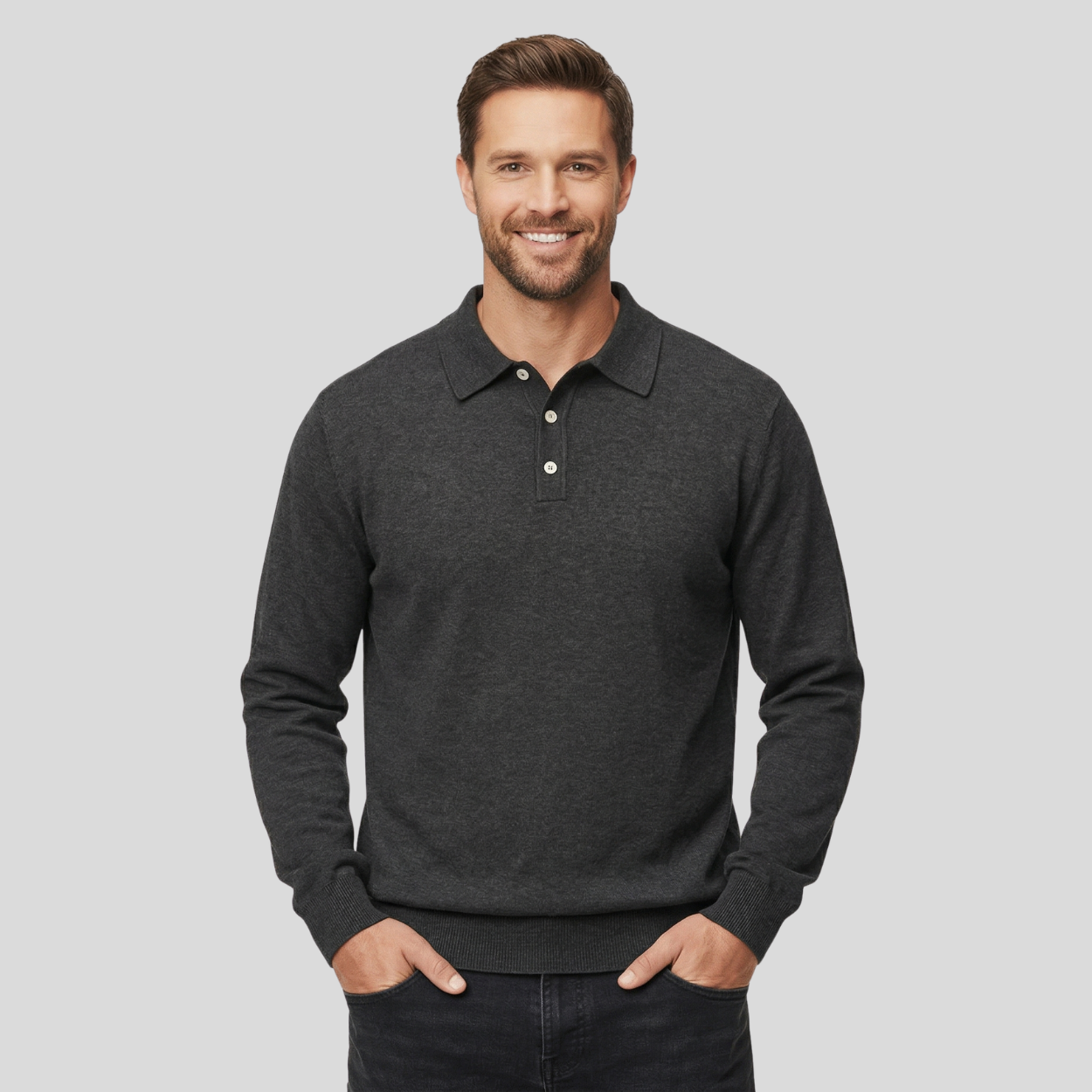 Classic Cashmere Lapel Polo T Shirt