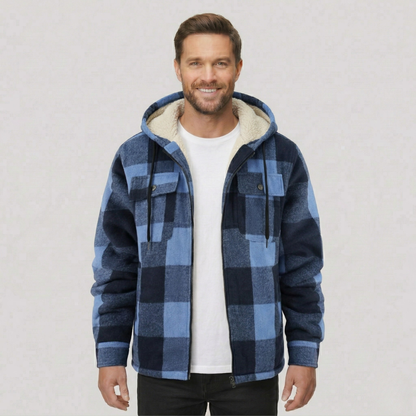 Everyday Plaid Flannel Sherpa Lined Hoodie Jacket