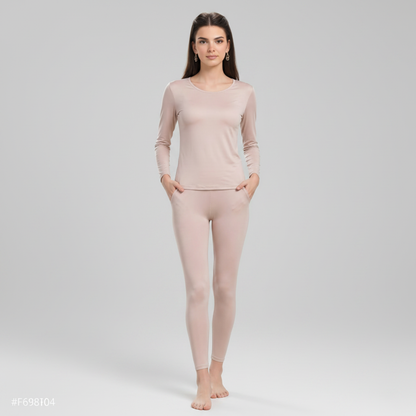 Mulberry Silk Long Johns Thermal Underwear Sets For Women