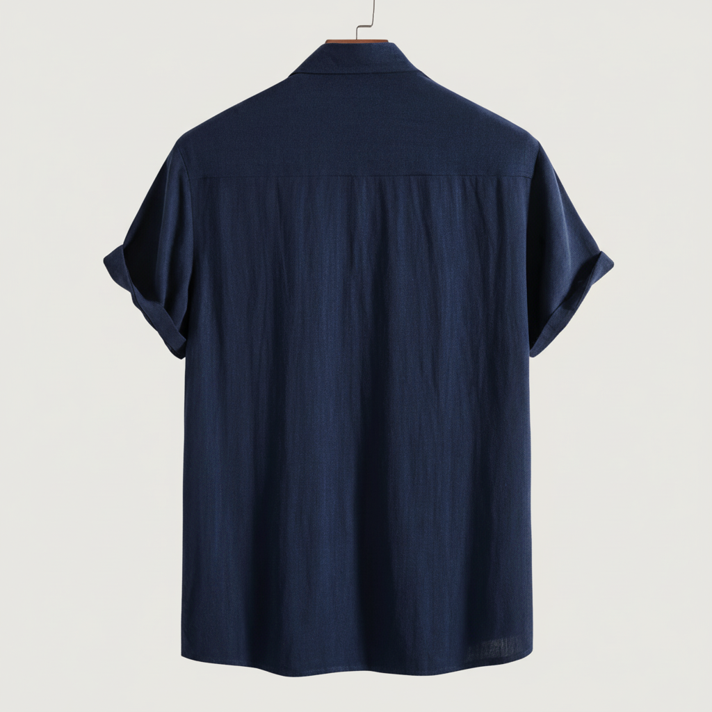 Rayon Linen Blend Button Up Shirt