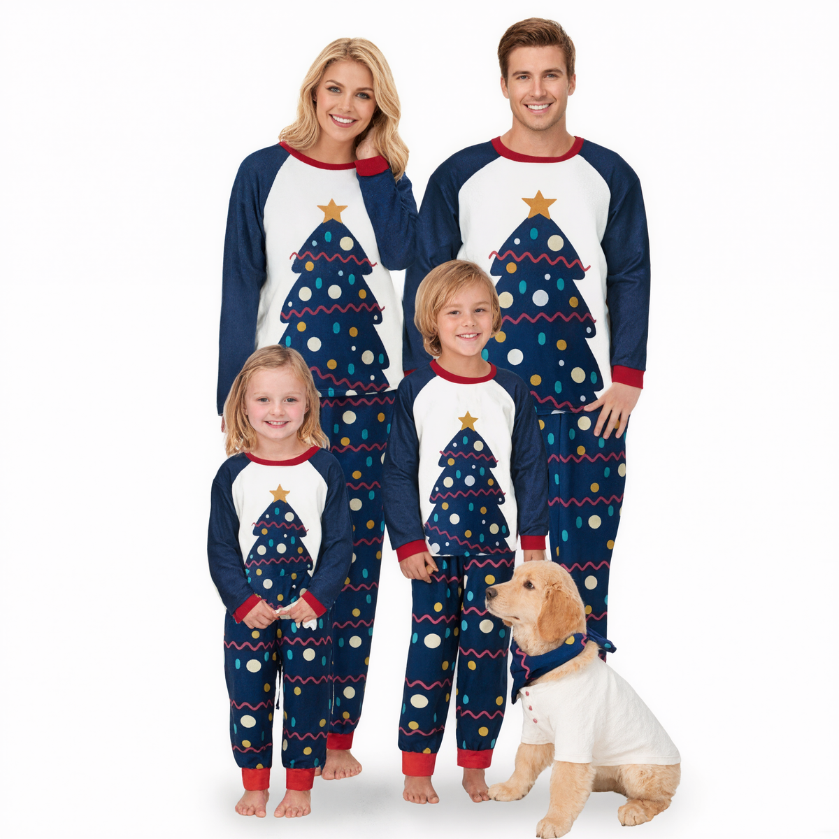 Holiday Matching Cotton Blend Sleepwear Set With Winter Seasonal Prints