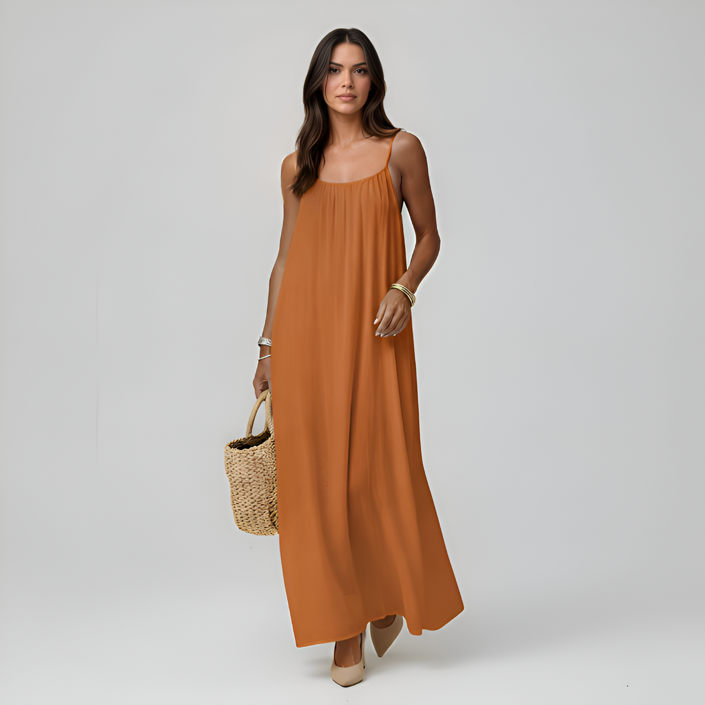 Adjustable Strap Cami Maxi Dress For Women