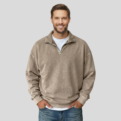 Classic Half Zip Collar Sweatshirt