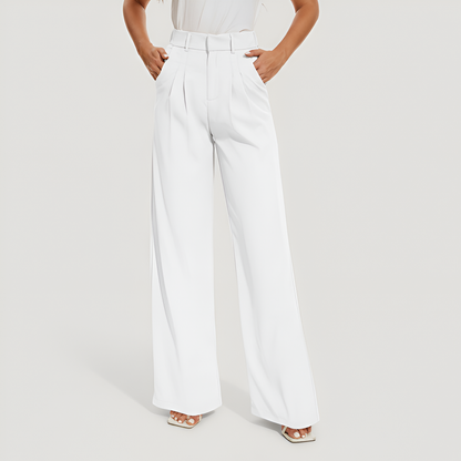 Pleated Front Tailored Full Length Pants