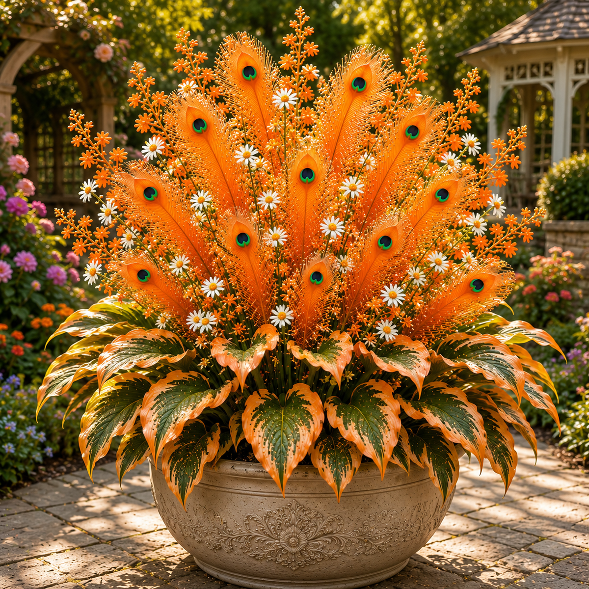 Peacock Flame Hosta Bulbs For Garden And Lawns