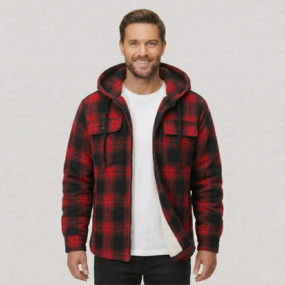 Everyday Plaid Flannel Sherpa Lined Hoodie Jacket