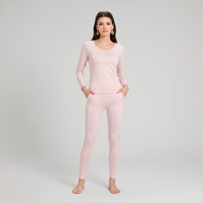 Mulberry Silk Long Johns Thermal Underwear Sets For Women