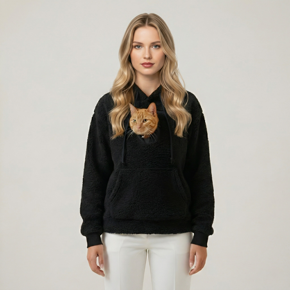 Kangaroo Style Pet Carrying Hoodie With Front Pocket