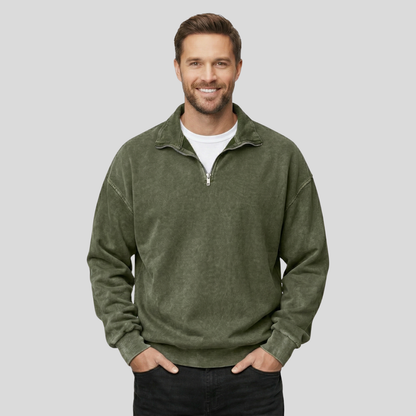 Classic Half Zip Collar Sweatshirt