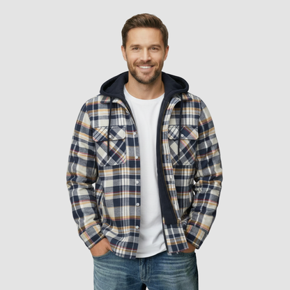 Quilted Hooded Plaid Flannel Jacket