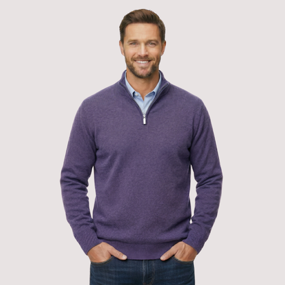 Classic Quarter Zip Knit Pullover Sweater