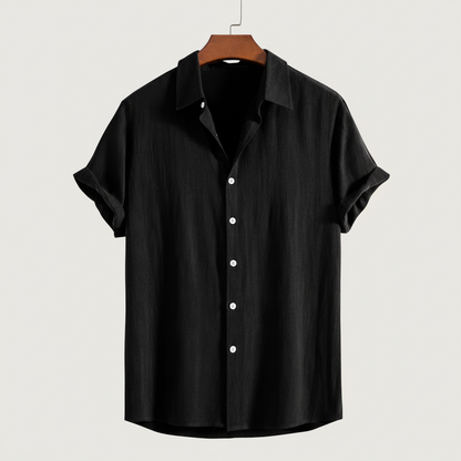 Rayon Linen Blend Button Up Shirt