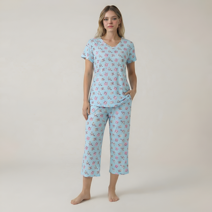 Two Piece Nightwear Pajama Set For Women