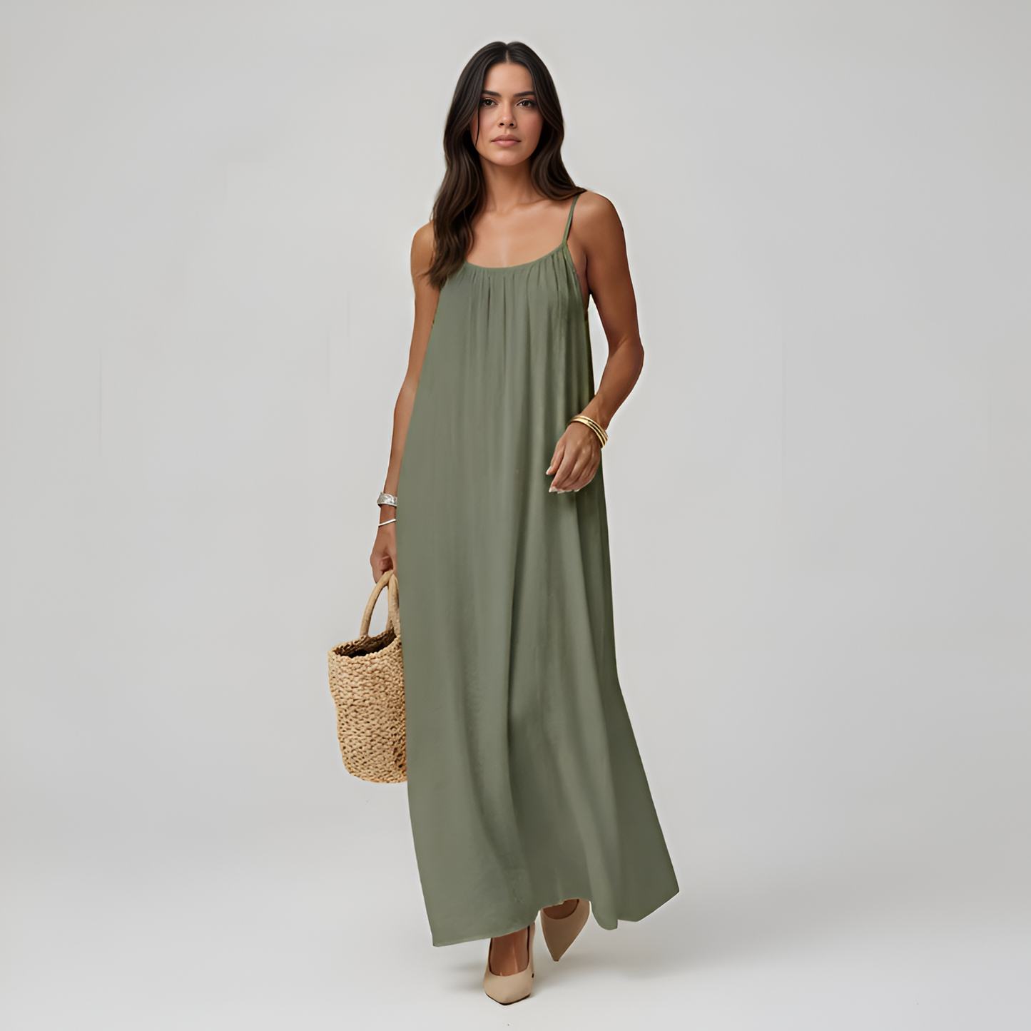Adjustable Strap Cami Maxi Dress For Women