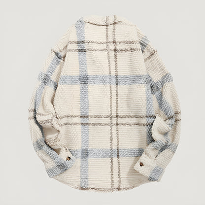 Plaid Fleece Button Down Shirt Jacket