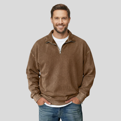 Classic Half Zip Collar Sweatshirt