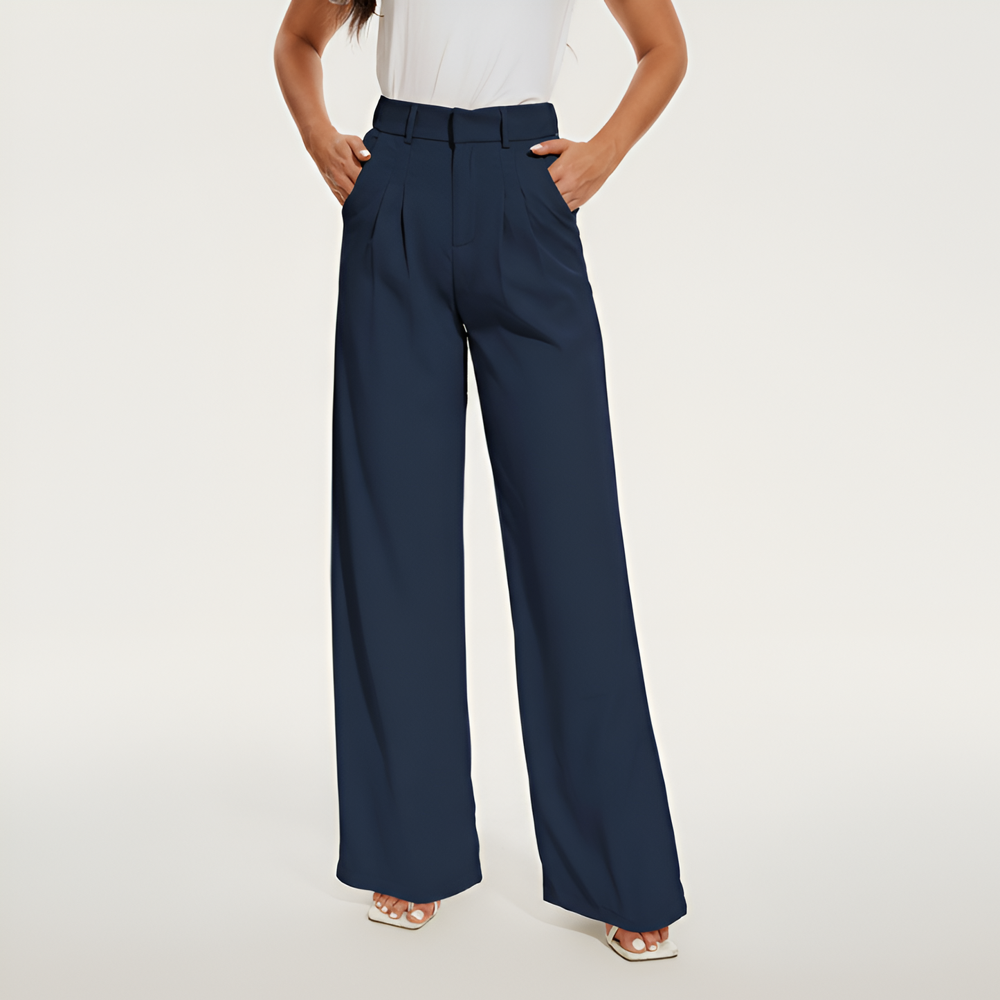 Pleated Front Tailored Full Length Pants