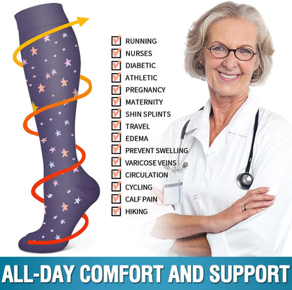 6 Pairs Copper Compression Socks