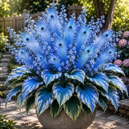 Peacock Flame Hosta Bulbs For Garden And Lawns