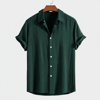 Rayon Linen Blend Button Up Shirt