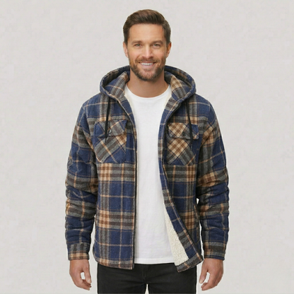 Everyday Plaid Flannel Sherpa Lined Hoodie Jacket
