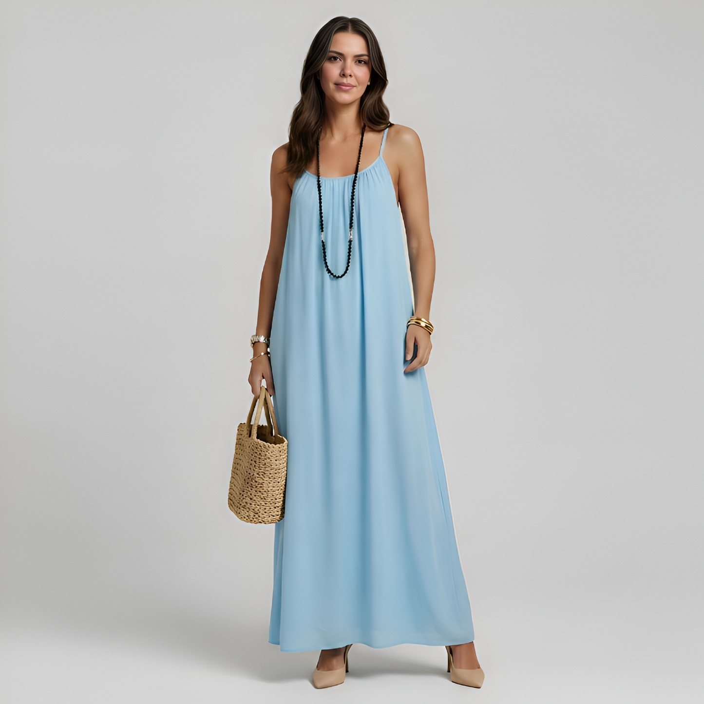 Adjustable Strap Cami Maxi Dress For Women