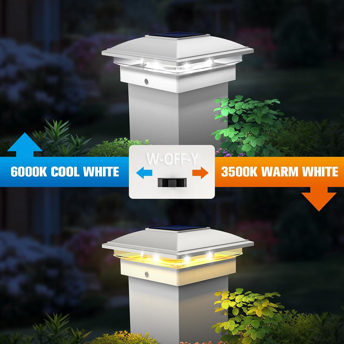 Solar Powered Post Cap Lights For Outdoor Deck And Fence