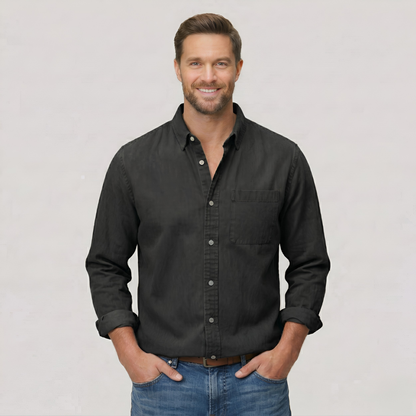 Classic Solid Long Sleeve Button Down Shirt