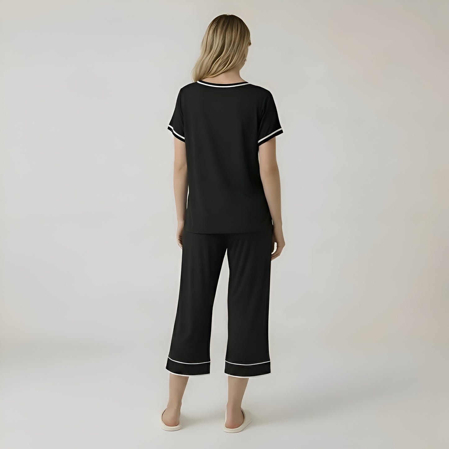 Short Sleeve Top With Capri Pajamas