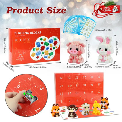 2026 Advent Calendar Kids Building Blocks Set, 24 Pcs Mini Building Blocks, Christmas, 24 Days Advent Calendar for kids, Party Favors & Christmas Stocking Stuffer Building Toys
