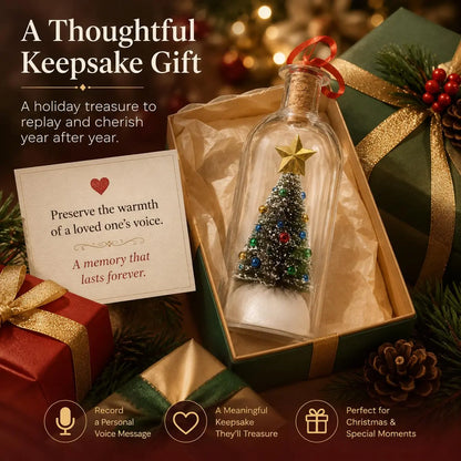 Recordable Christmas Message In A Bottle Ornament With Voice Recording Holiday Keepsake