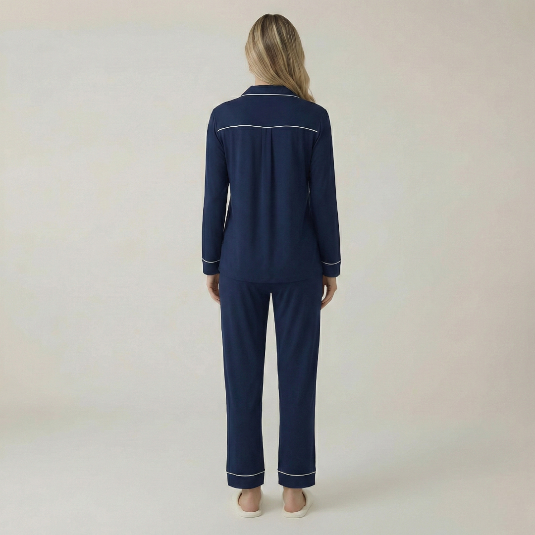 Bamboo Stretch Knit Long Sleeve Pajama Set For Women