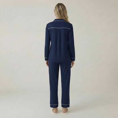 Bamboo Stretch Knit Long Sleeve Pajama Set For Women