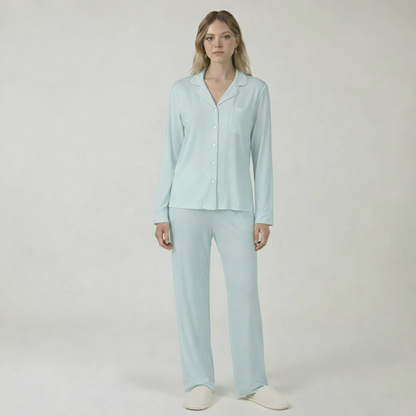 Bamboo Stretch Knit Long Sleeve Pajama Set For Women