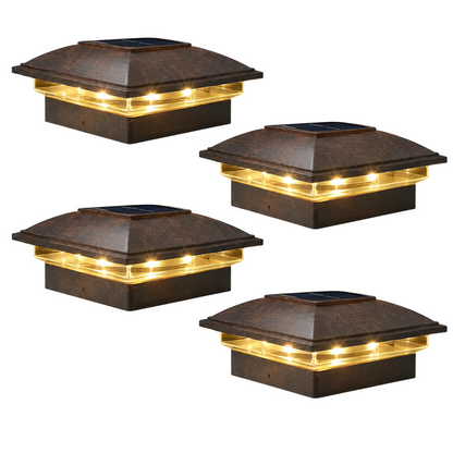 Solar Powered Post Cap Lights For Outdoor Deck And Fence