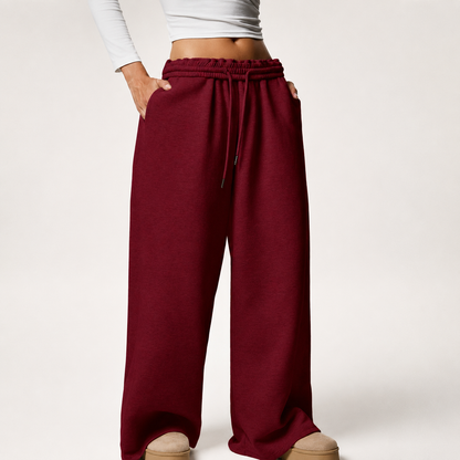 Thermal Lined Thick Versatile Loose Wide Sweatpants