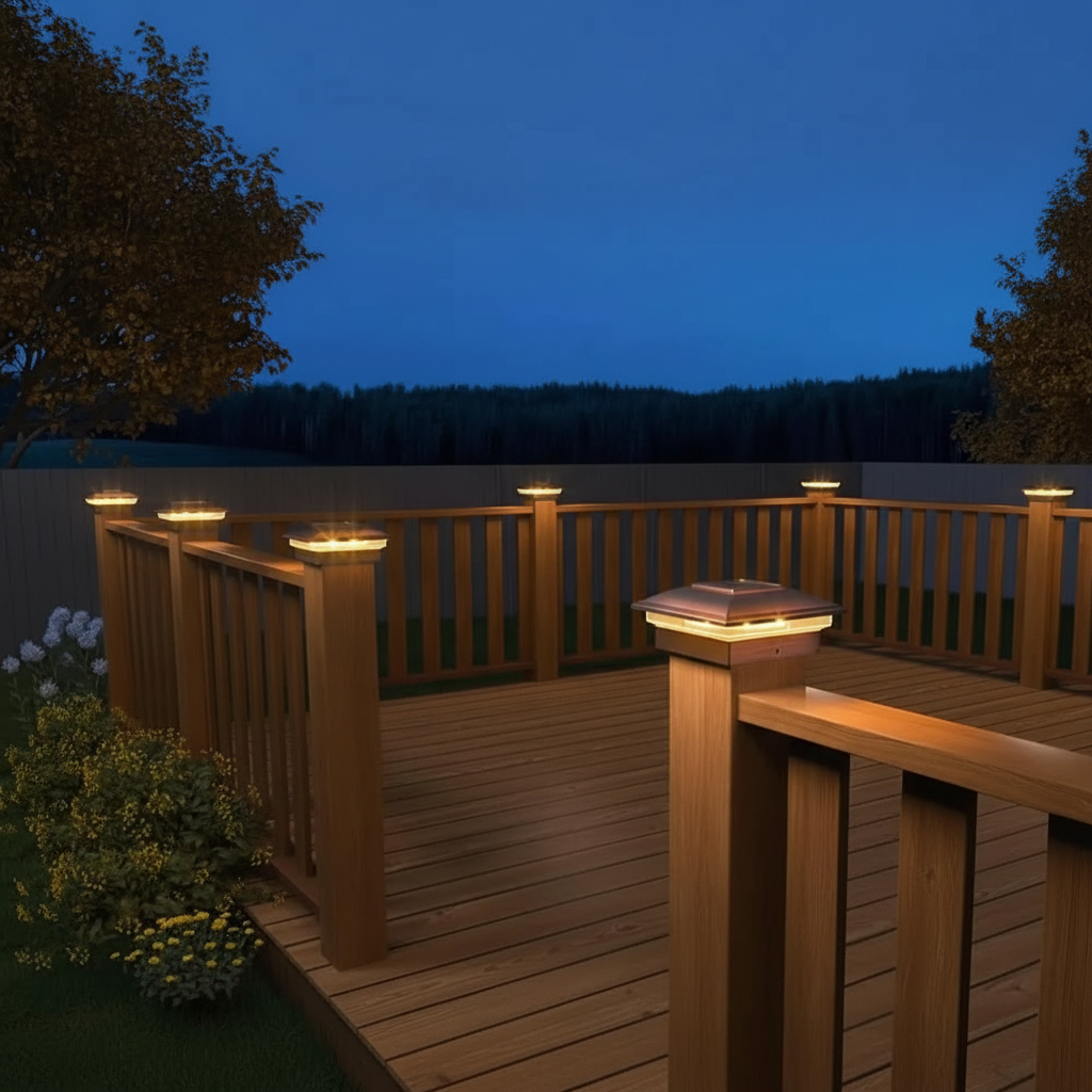Dual Mode Waterproof Solar Post Cap Lights For Outdoor Fence | SLIMG:7458177586989901178