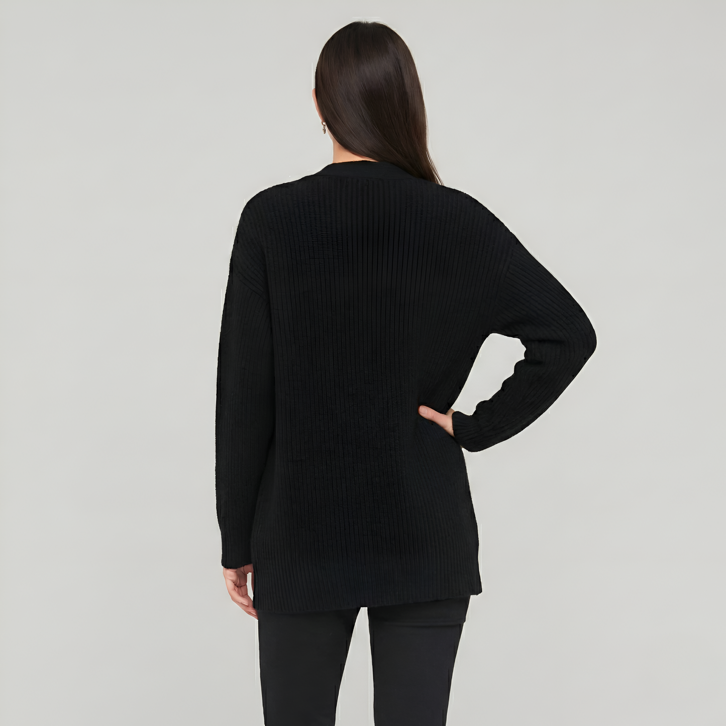 Soft Knit Cashmere Cocoon Front Button Cardigan