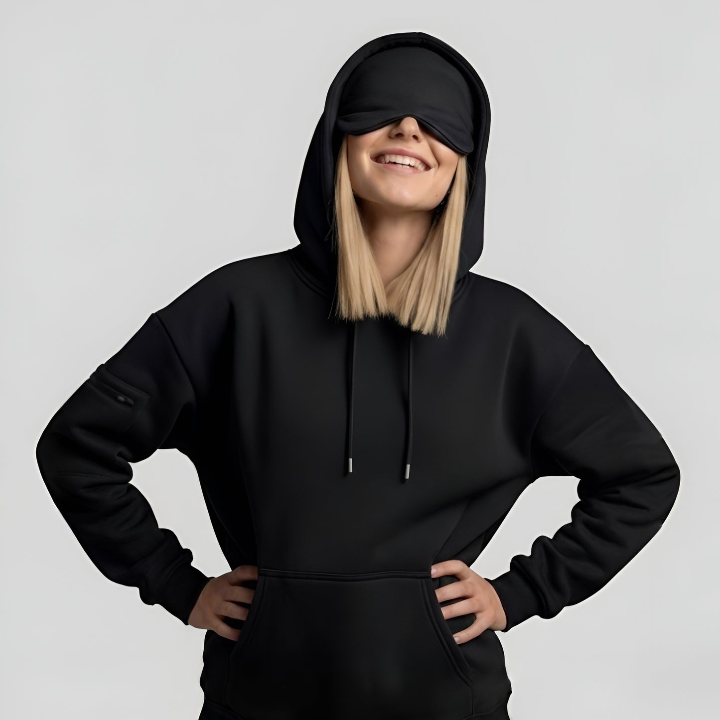 Travel Hoodie With Built In Sleeping Mask