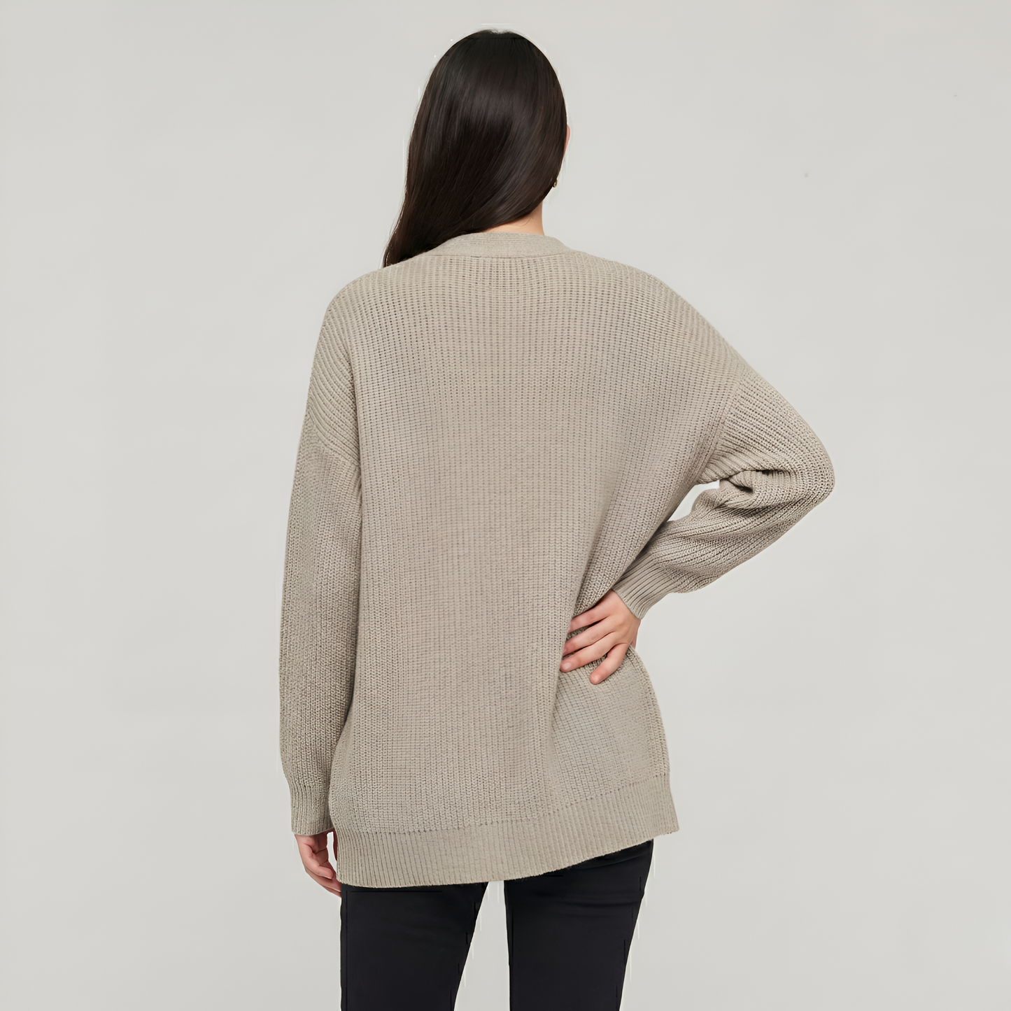 Soft Knit Cashmere Cocoon Front Button Cardigan