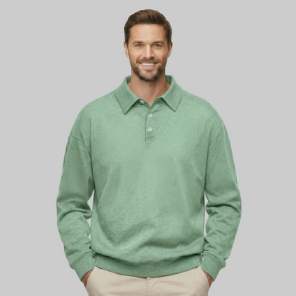 Classic Fit Cashmere Long Sleeve Polo T Shirt